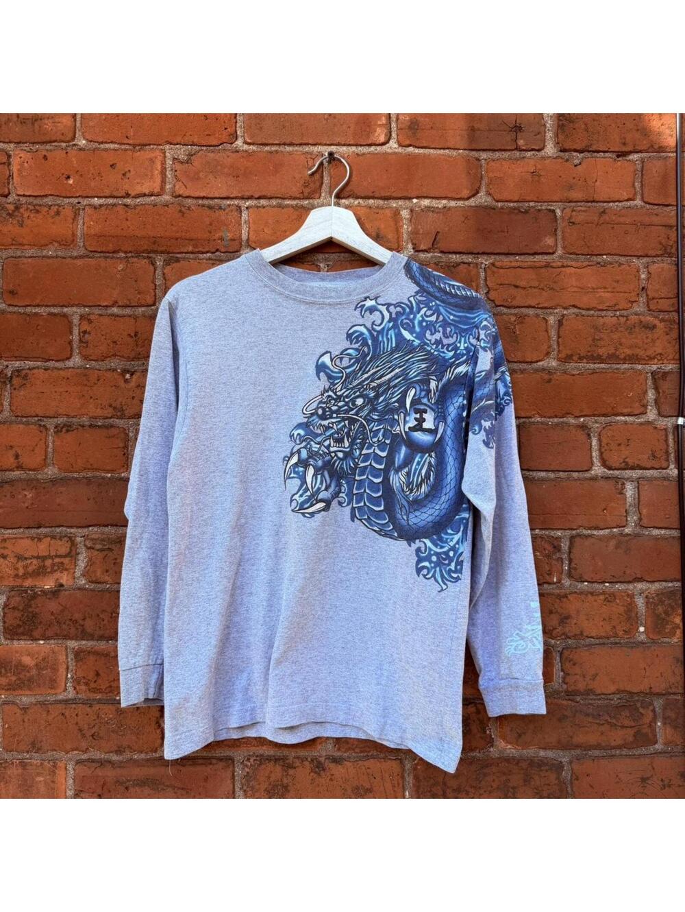 vintage jnco jeans dragon long sleeve t shirt 00s S/M
